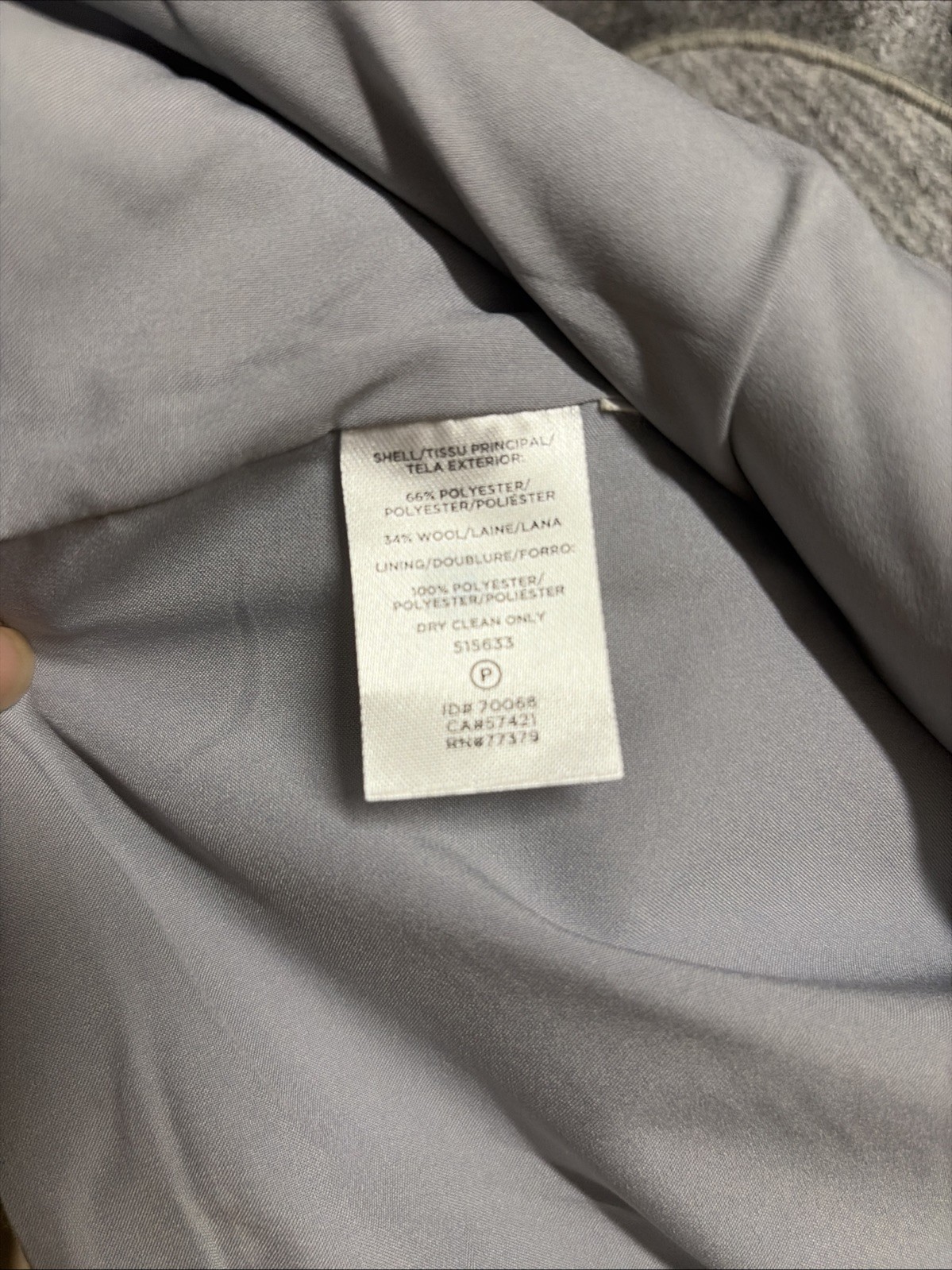 Wool Blend Light Gray one button Blazer Women’s S… - image 5