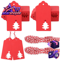 GeschenkanhäNger Rot 100 StüCk Weihnachten 5X10Cm Mit Schnur Deko Weihnachten