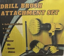 Drill Brush Power Scrubber Attachment Set for Bathroom, Toilet, Tile, Floor, ...