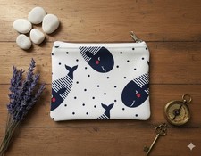 Canvas Zipper Pouch  Small Makeup Bag  Coin Purse  Special Gift for Her