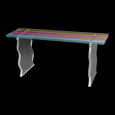 Entryway Bench, Acrylic Entryway Shoe Bench, Acrylic Bench in Rainbow Color