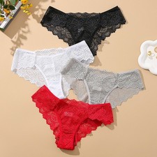 Lace Panties Available for Women in Various Sizes and Solid Colors Now
