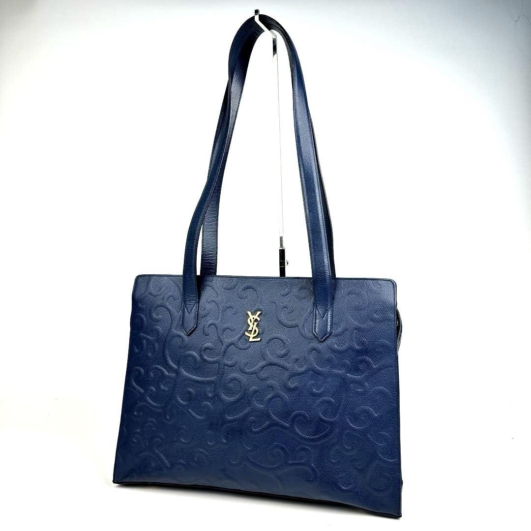 Borsa a tracolla Yves Saint Laurent in pelle blu navy autentica