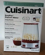New Cuisinart Easypop Popcorn Maker • 10 Cup Countertop Popper • Red • Flip Bowl