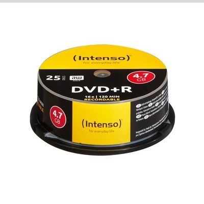 Intenso DVD+R Rohlinge 47GB 1-16x 25er Spindel kratzfest Cakebox