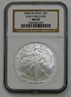 2006-W MS-69 EARLY RELEASE SILVER EAGLE, NGC GRADED BEAUTY, SEE PICTURES