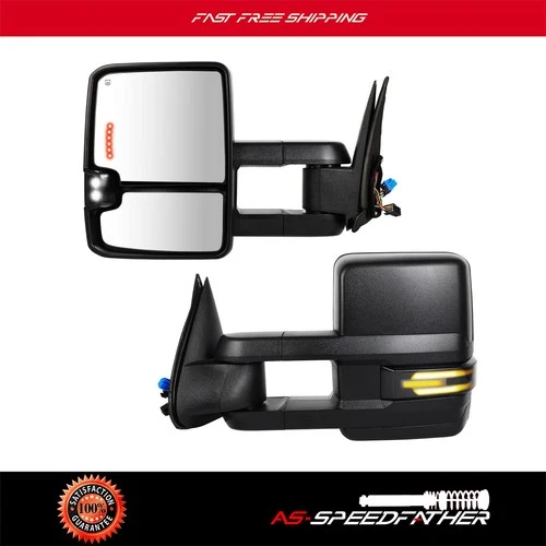 Power Heated Tow Mirror Back Up Lamp Signal For Chevy Silverado GMC Sierra 03-06