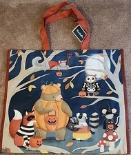 Marshalls - Cute Halloween Forest Animals - Large Reusable Shopping Tote Eco Bag
