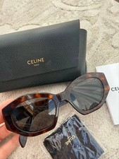 CELINE Brown Cat Eye Sunglasses Unused Near Mint with Case  Cloth