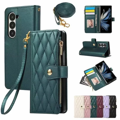 Zip Wallet Case Leather Flip Stand Phone Cover For iPhone 15 14 13 12 16 Pro Max