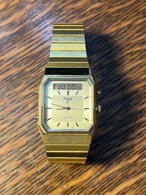 RARE VINTAGE PULSAR Quartz Ana-Digi Gents WATCH V031-5080 Japan 