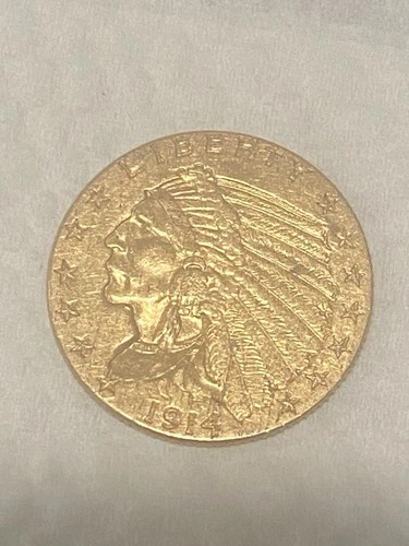 1914 Indian Head $2.50 Gold Quarter Eagle US Coin Pre-1933