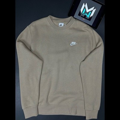 Nike NSW Club Crew Neck Pullover Sweatshirt Khaki Men s 2XL BV2662-247