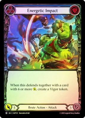 FAB  RAINBOW FOIL  Energetic Impact  - Super Slam Card # 131