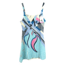 Oceanus Sofia Dress Beaded Dress Blue Size Medium New