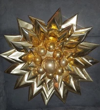 Vintage Tabletop/Wall Gold Foil & Glass Balls Decoration