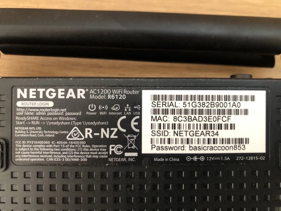 Netgear R6120 with UK PSU AC1200 WI-FI Dual-Band Router with PSU -Inc VAT - Image 3 of 4
