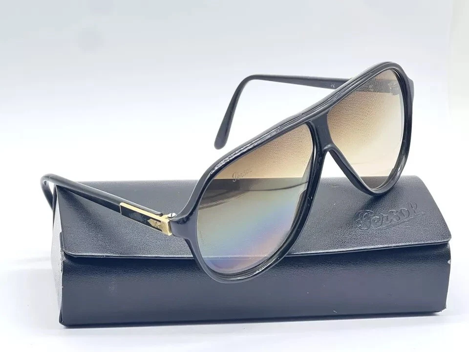 Óculos de sol Nos Persol Ratti Manager 101/59 96 vintage dourado preto temperado esporte - Imagem 3 de 4