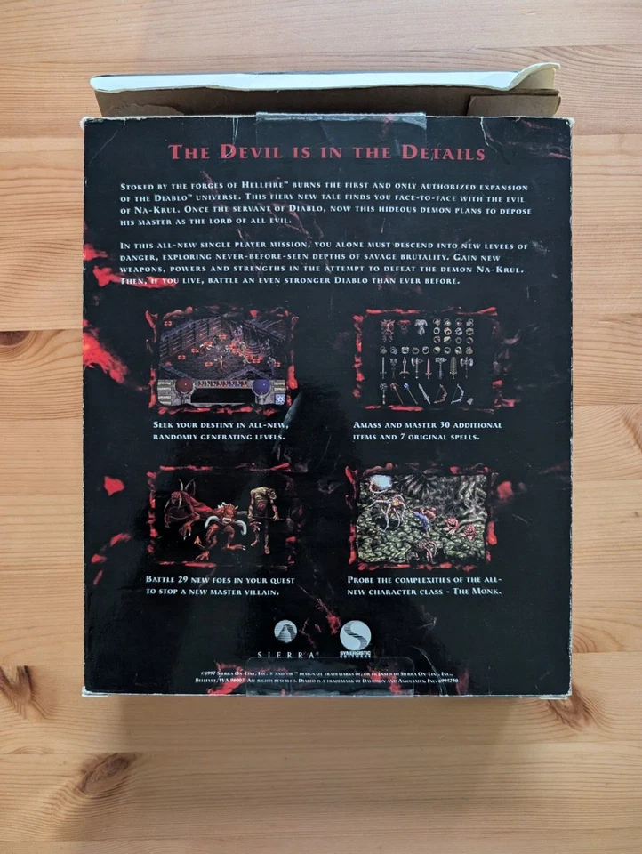 Diablo Hellfire Expansion Pack Gatefold Big Box PC Video Game Completed - Image 4 of 4