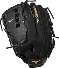 NWT Mizuno Premier Adult 14" Slow Pitch Softball Glove Black Left Hand Throw