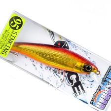 Señuelo de agua salada JACKALL Bay Squad 95 S Sinking Minnow Jerkbait - AKAKIN/BOR HOLO