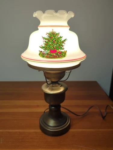 Vintage MILK GLASS WHITE Christmas Tree Lamp Shade Lampshade 5 7/8 " FITTER