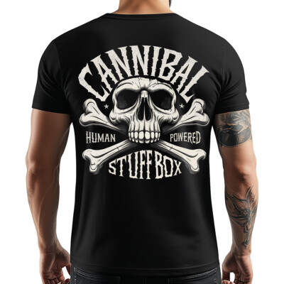 Stuff Box Männer Shirt Rundhals kurzarm Cannibal schwarz STB-1309 Gr S bis 5XL