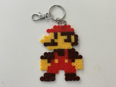 Mario 8-bit Handcrafted Bead Pixel Art Super Mario Bros NES Key Chain