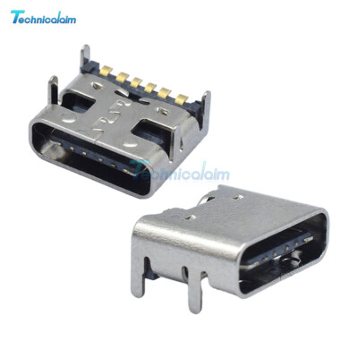 10/50/100X DC5V 3A 6Pin Type C 3.1 Female Socket Connector For PCB design DIY