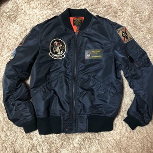 Avirex L2b Navy Flight Jacket Patched Bomber Size L Men S Good Condition Used Ebay