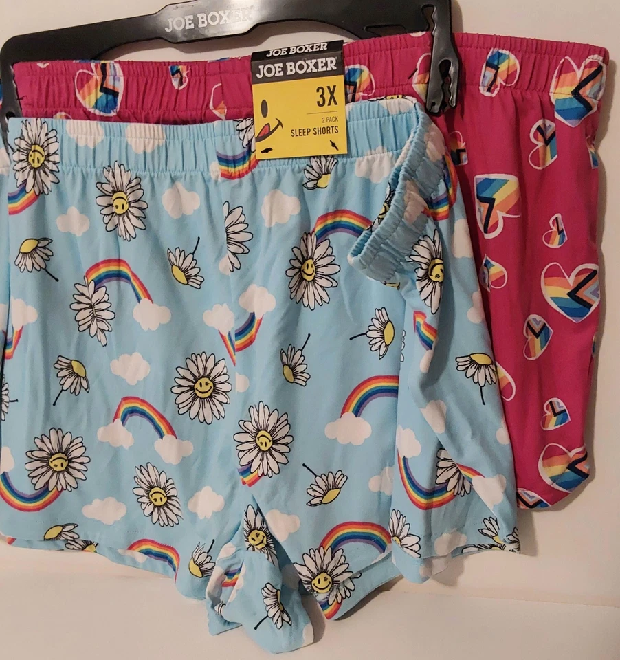Joe Boxer 2 PACK Blue Print & Pink Print Women's Sleep Shorts / Size 3X - NWT - Image 3 of 4