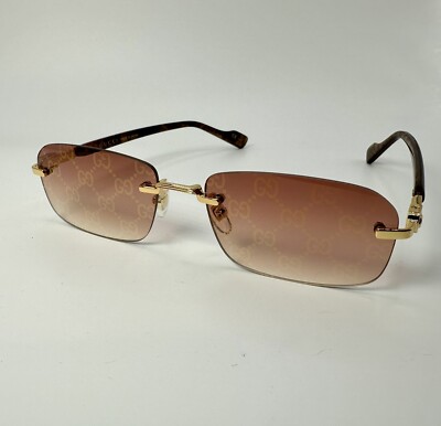 New Authentic Gucci Sunglasses GG 1221S 004 Gold with Red  display picture 3