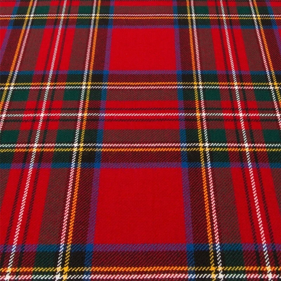 Escocés Highland Royal Stewart Tartán 8 yardas 16 oz tela acrílica de lana tartán Foto 2 de 2