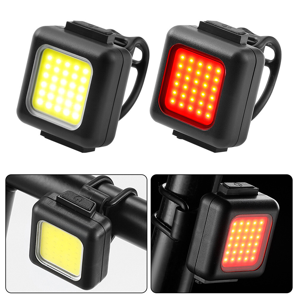 LED Bicycle Cycling Front Tail Light USB Rechargeable Bike Rear Warning Light