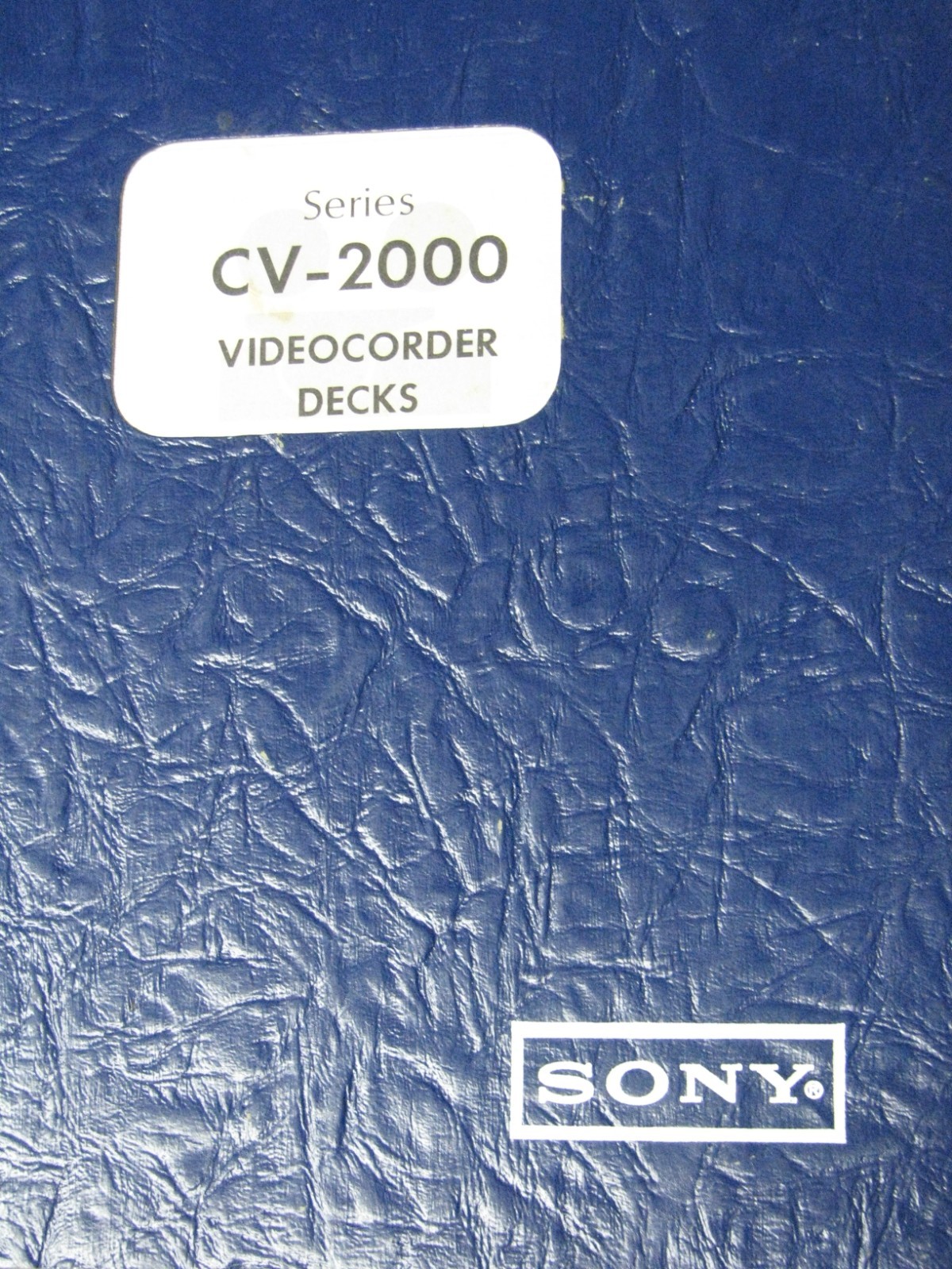 Sony CV-2000 Maintenance Manual, schematics
