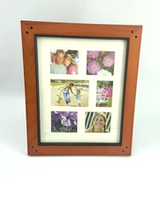 Fetco Brown Wood Photo Frame 8”x10” Shaker Style Faux Dowels Table or Wall NEW