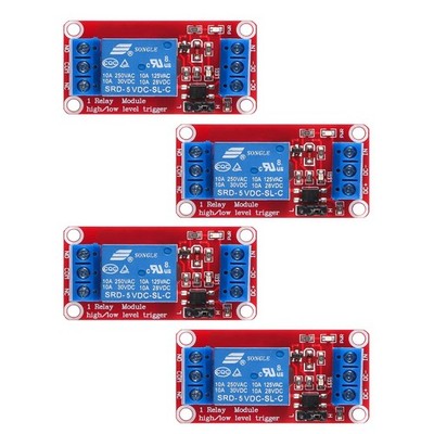 AEDIKO 4pcs DC 5V Relay Module - 1 Channel Module, 5V-4pcs