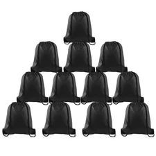 FEPITO 12 Pack Drawstring Backpack Bags Sack Cinch Bag String Backpack for Gy...