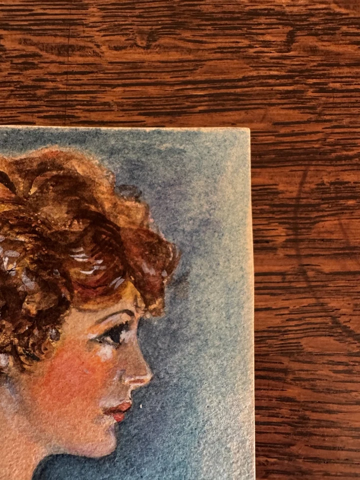 Pintura acuarela vintage años 20 mujer moda WC Vincent 4 x 5 Foto 4 de 4