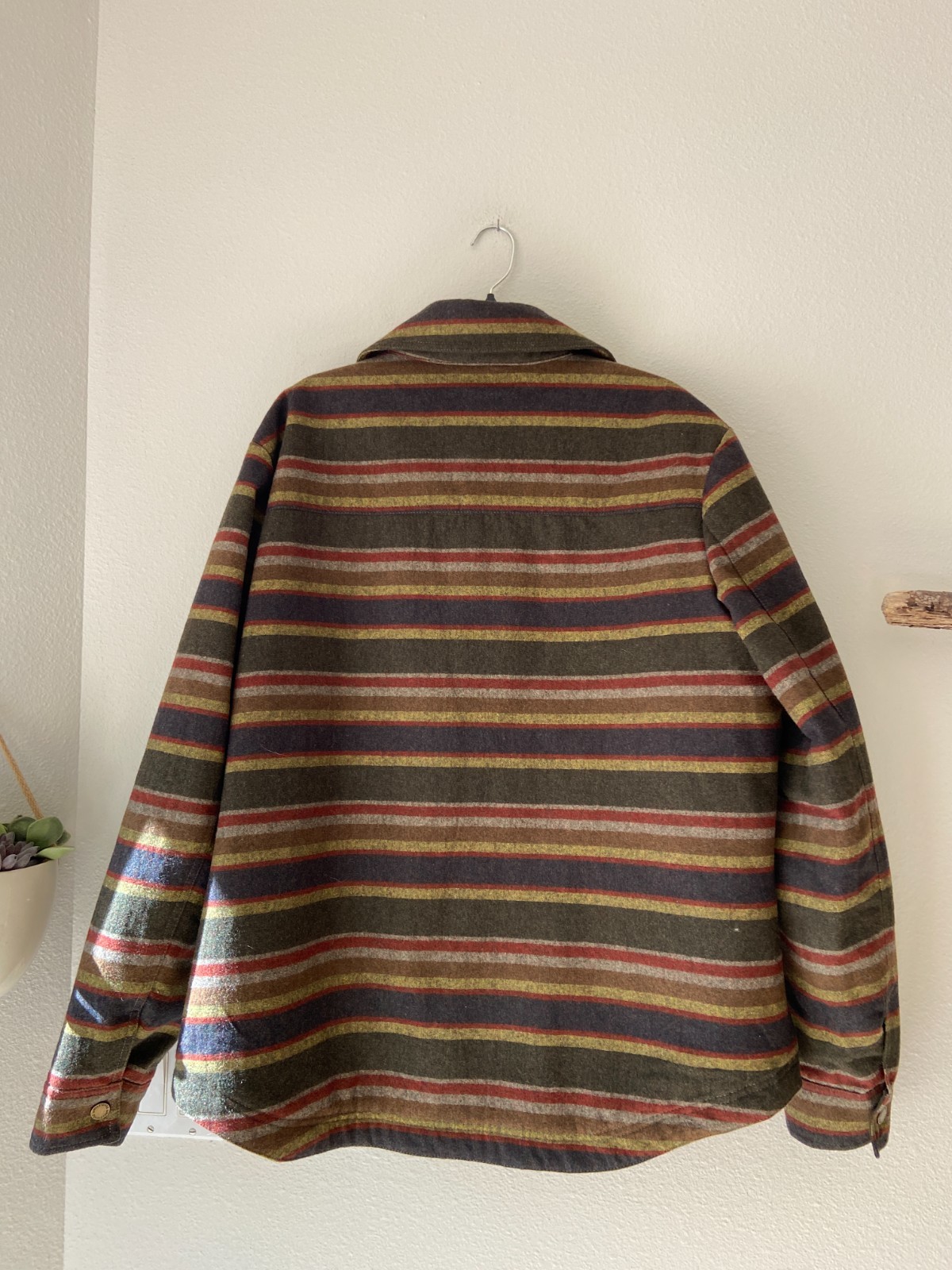 Rare Vintage PENDLETON Zip/Button Snap Striped Bl… - image 4