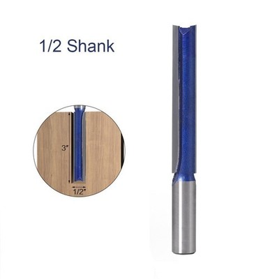 1 Pc 1/2 Inch Shank Extra Long 3 Blade 1/2 Cutting Dia. Straight Router Bit