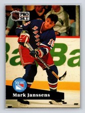 1991-92 Pro Set - Mark Janssens #158 New York Rangers Hockey Card