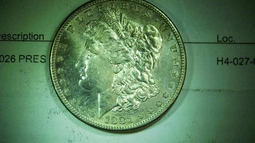1881-S   Morgan Silver  Dollar - Choice BU Details Improperly Cleaned. Scratches