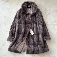 [List 4k] Valentino Dyed Squirrel Fur Silk Reversible Coat BR W23.6" New w/Tag