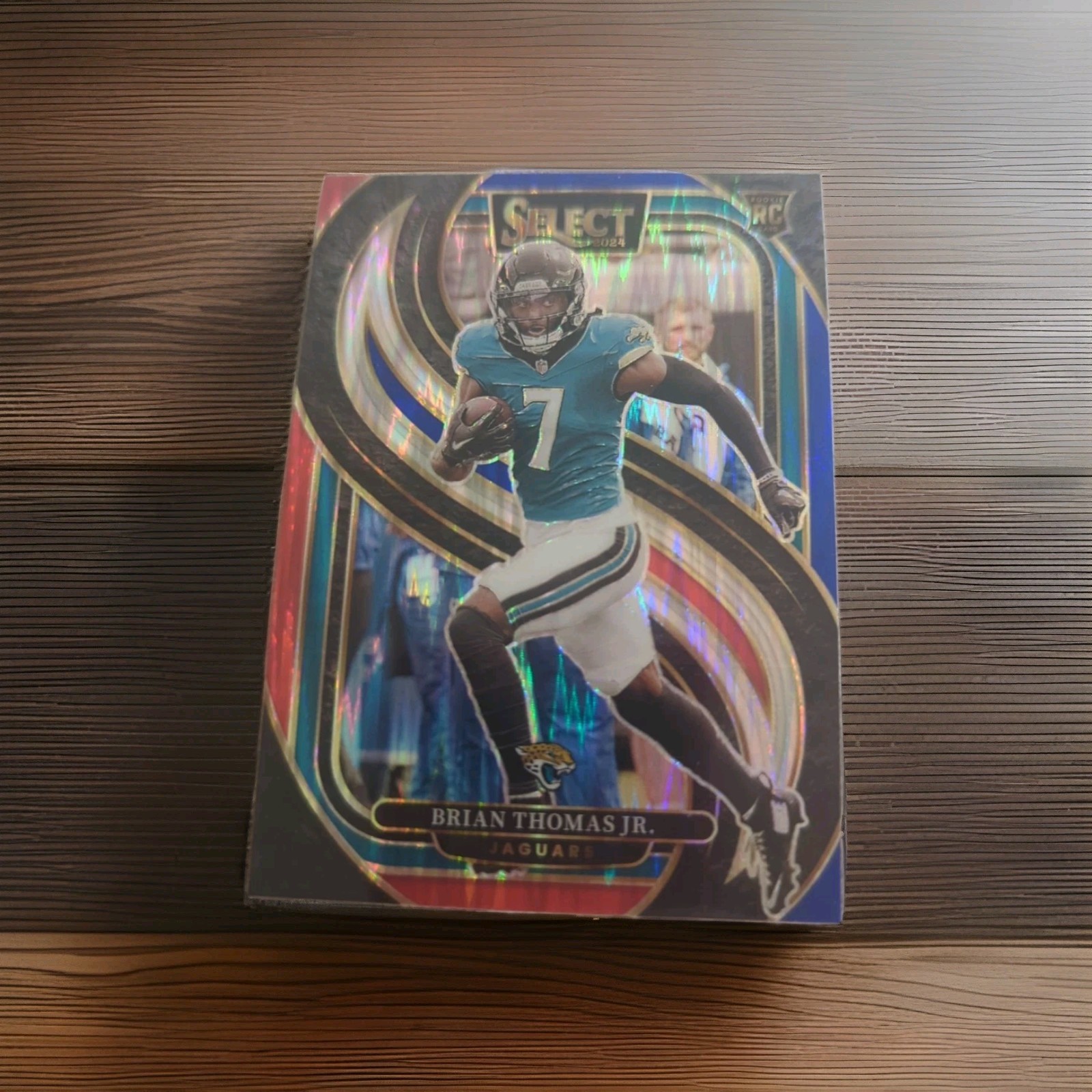 2024 Select #143 Brian Thomas Jr RC Premier Level Red & Blue Prizm Shock Jaguars