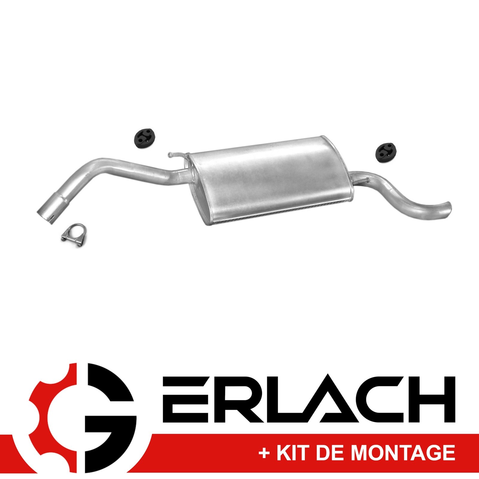 Silencieux arrière pour Ford Fiesta Kasten 1.4i et 1.8 D modèle en acier aluminisé