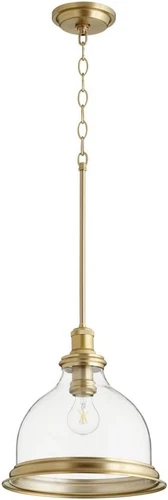 Brass Finish Transitional One Light Pendant - Elegant Lighting Solution - Picture 3 of 4