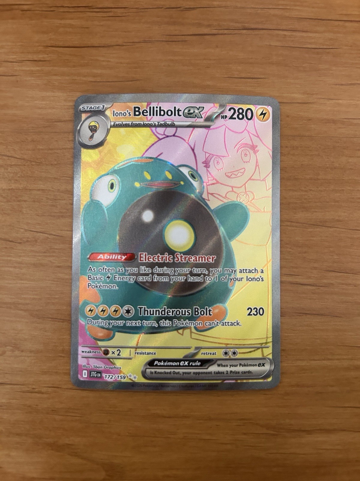 Iono's Bellibolt EX 172/159 - Pokemon TCG - Journey Together - Ultra Rare - NM
