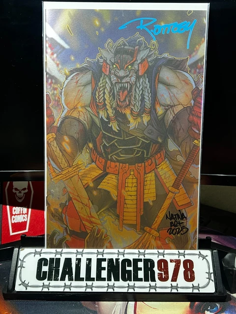 Invincible BATTLE BEAST #2 NATWA FOIL VIRGIN Ottley DOUBLE SIGNED w/ COA