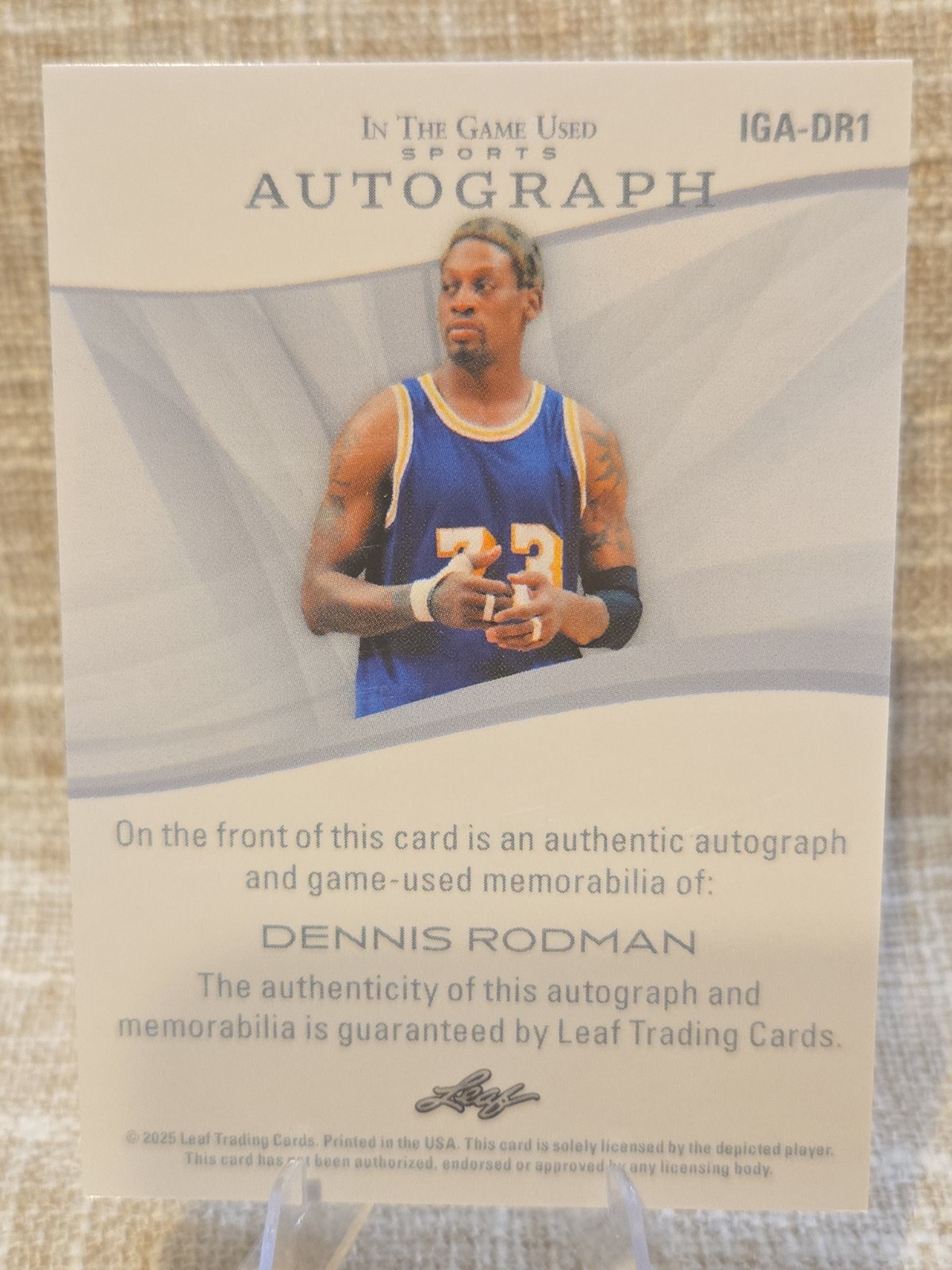2025 Leaf in the Game Used Sports Dennis Rodman Auto Patch Jersey Relic /15 view 2